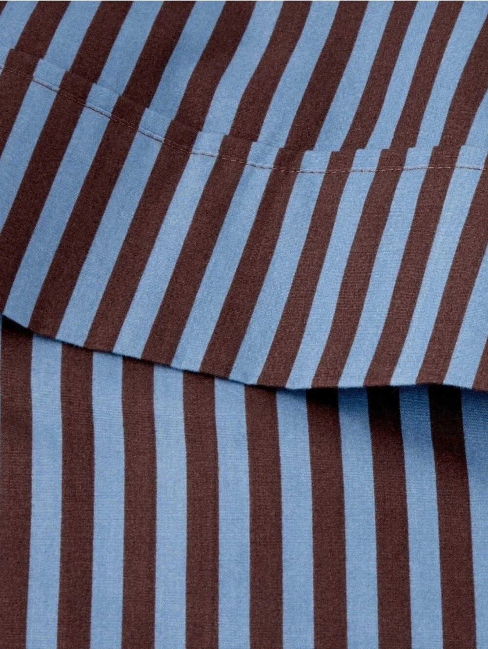 QUEEN Hollister Target Percale Stripe Sheet Set Blue/ Brown